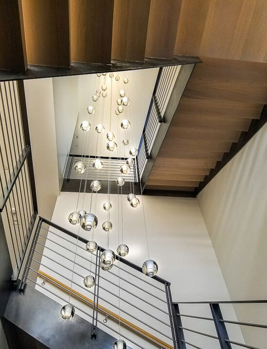 Aerial view of a staircase